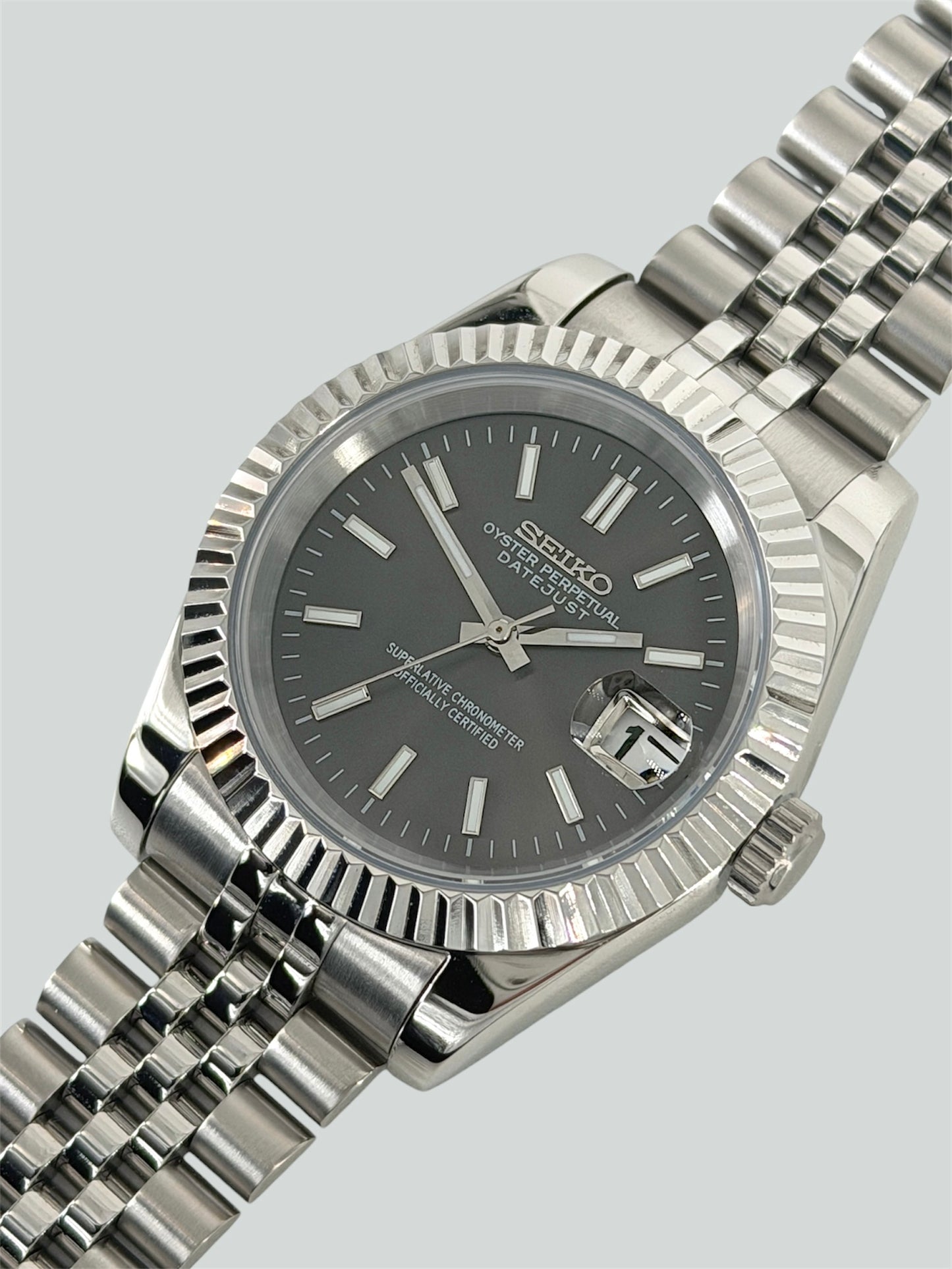Grå Datejust mod, gray Seikomod