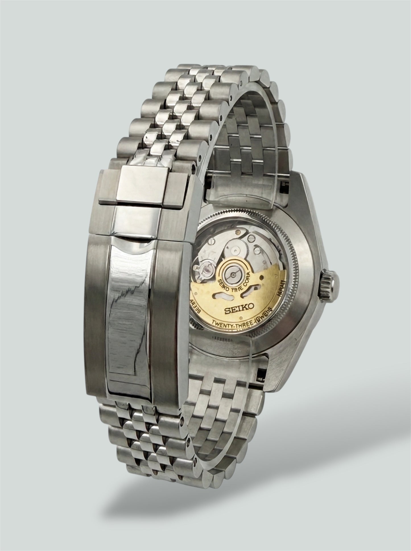 Seiko mod Clear back, automatic Seiko movement, Seikojust