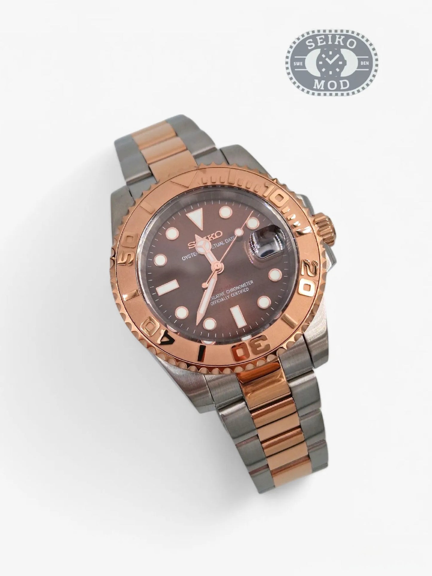 Yacht-Master mod ruusukultaisella kaksisävyisellä rannekorulla